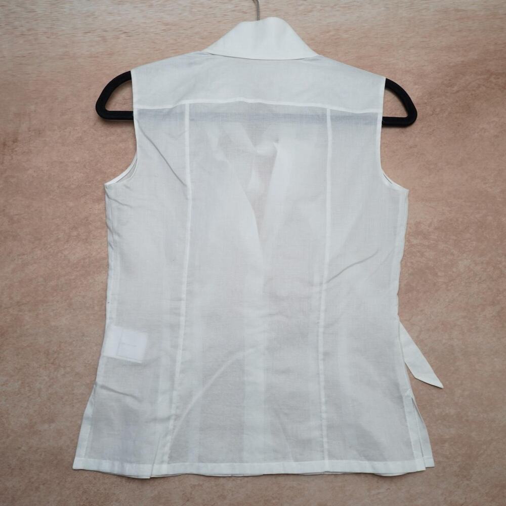 Authentic Chanel Tie Neck Sleeveless Blouse FR34 - Picture 7 of 8